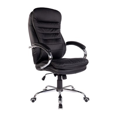 Sedia da ufficio girevole in metallo cromato